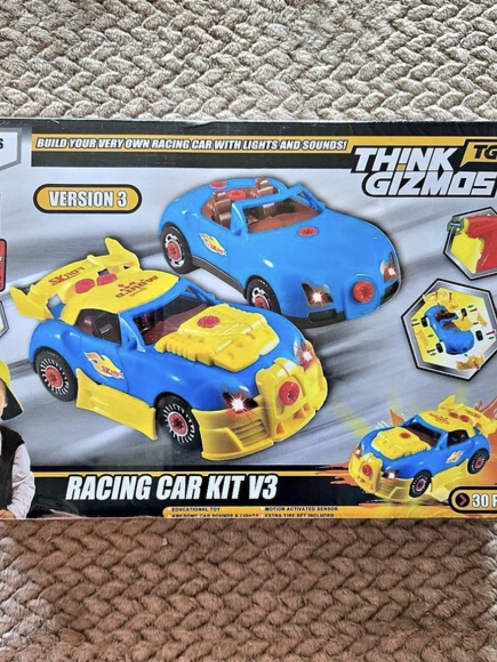 Think Gizmos Racing Car Kit V3 30-Piece Take Apart Building Toy with Drill